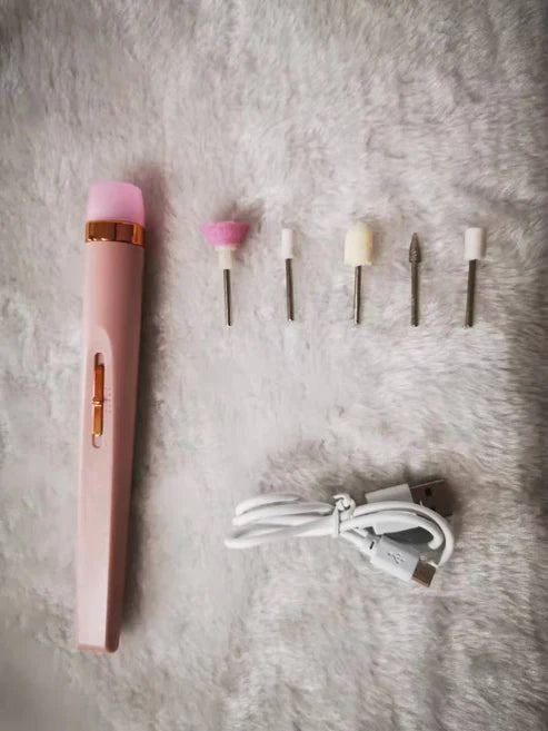 5in1 Manicure Machine Set Electric Nail Drill Polisher Cordless USB Rechargeable With LED Cutters Mill For Manicure Pedicure Accessorمجموعة ماكينة العناية بالأظافر 5 في 1
