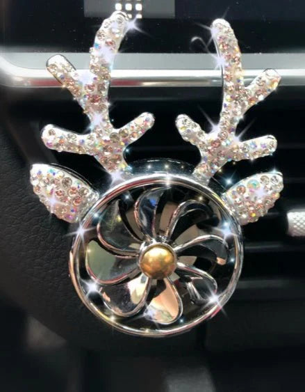 Car Aromatherapy, Diamond-encrusted Antlers, Car Ornaments, Perfume Fans, Car Accessoriesمعطر سيارة، قرون أيل مرصعة بالألماس، زينة سيارة، مروحة عطر، إكسسوارات سيارة
