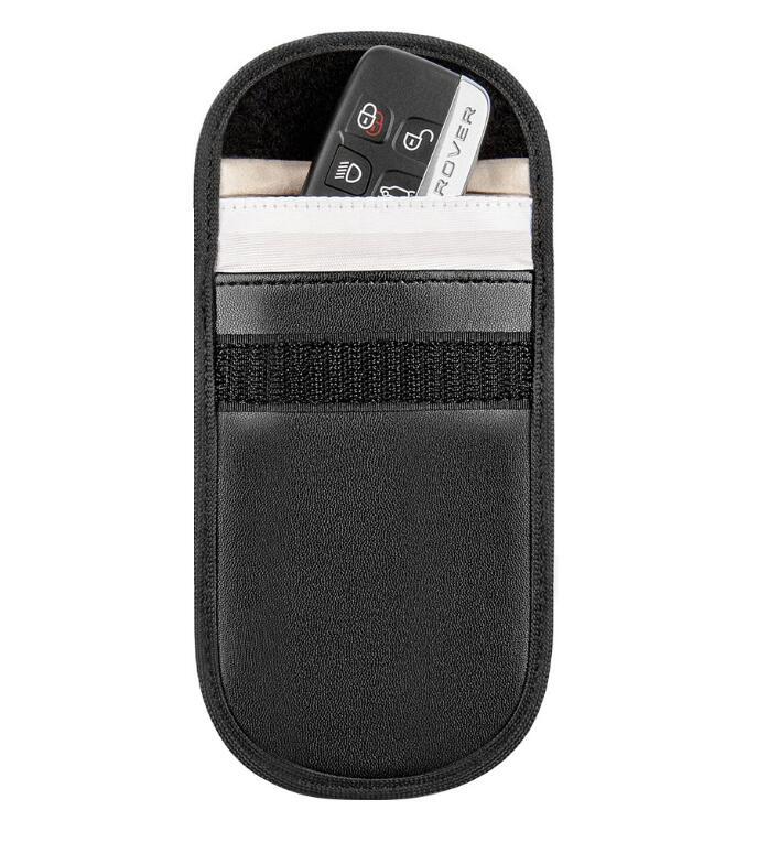 Car Key Signal Blocker Case Faraday Cage Fob Key Bag RFID Locking Bagحقيبة حجب إشارة مفتاح السيارة - حقيبة فوب مانعة للإشارات بنظام قفص فاراداي مع حماية RFID