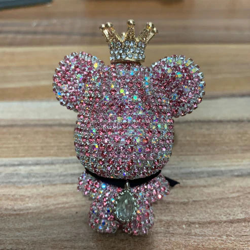 Creative Diamond-studded Bear Perfume Clip For Car Air Outletمشبك عطر للسيارة على شكل دب مرصع بالألماس الإبداعي لمخرج هواء السيارة
