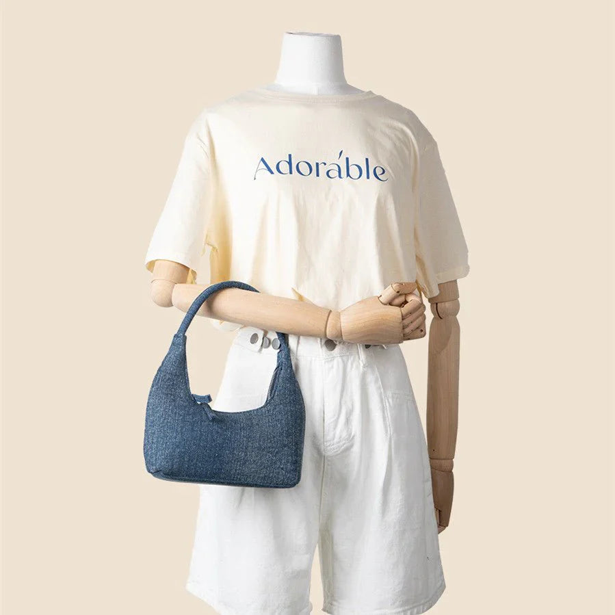 Denim Bag Fashion Women's Minority Simple   حقيبة نسائية عصرية بسيطة بتصميم جينز مميز