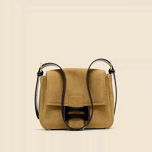 Dull Polish Genuine Leather Shoulder Messenger Bag  حقيبة كتف رسول جلد طبيعي غير لامع