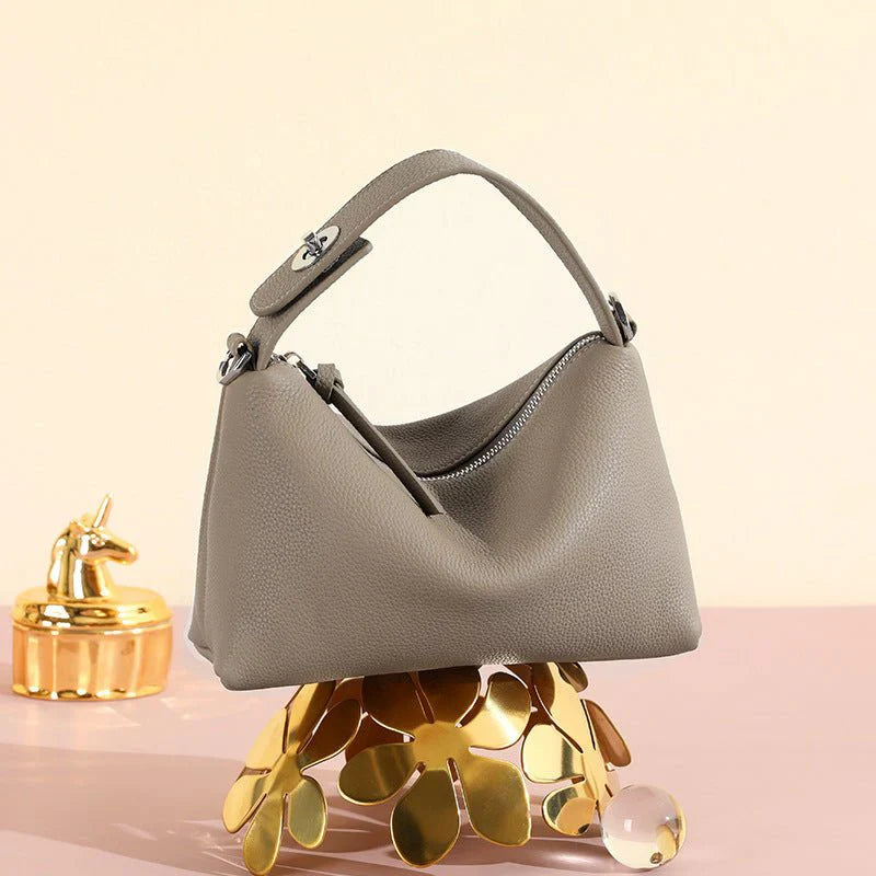 Genuine Leather Portable Shoulder Bag Fashion Casual Messenger Tote Bagحقيبة كتف محمولة من الجلد الأصلي بتصميم عصري وكاجوال