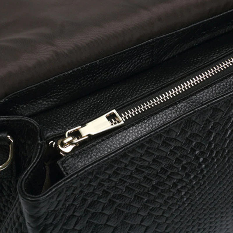 Genuine Leather Women's Woven Bag Crossbody Small Bag Women's Shoulder Messenger Bagحقيبة نسائية صغيرة من الجلد الطبيعي بتصميم منسوج، كروس بودي وحقيبة كتف ورسائل