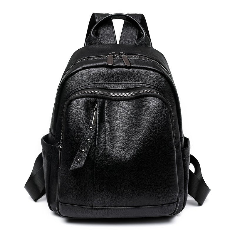 Light Luxury High-grade Backpack Women's Backpack PU Soft Leather Fashion Simple Waterproof Large Capacity Travel Bag حقيبة ظهر نسائية فاخرة وخفيفة من الجلد الصناعي الناعم، أنيقة، بسيطة، مقاومة للماء وبسعة كبيرة للسفر