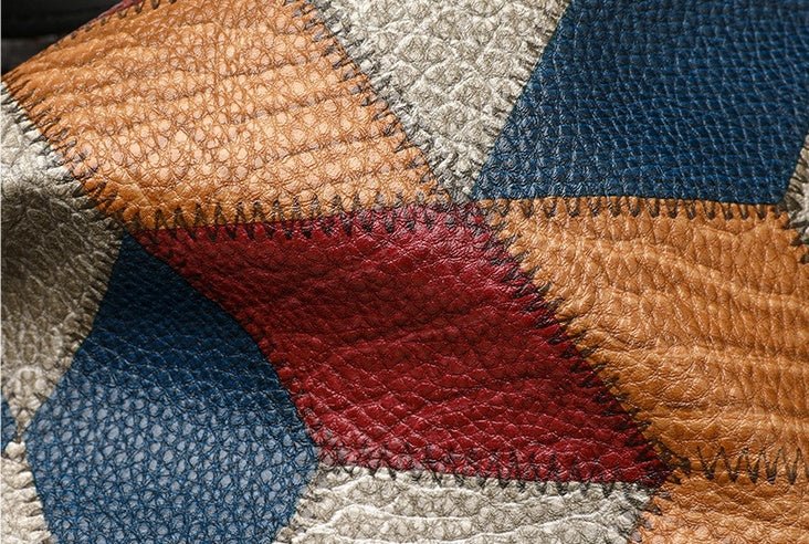 Retro Geometric Pattern Color-matching Shoulder Bag Fashion Large Capacity Stitching Handحقيبة كتف نسائية بتصميم هندسي رجعي مع ألوان متناسقة وسعة كبيرة وخياطة أنيقة (توت)bag For Women Totes