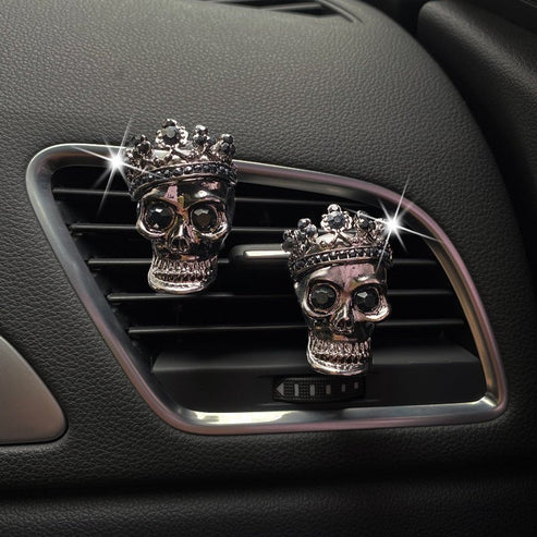Retro Metal Skull Car Vent Perfume  عطر سيارة بفتحة تهوية على شكل جمجمة معدنية كلاسيكية