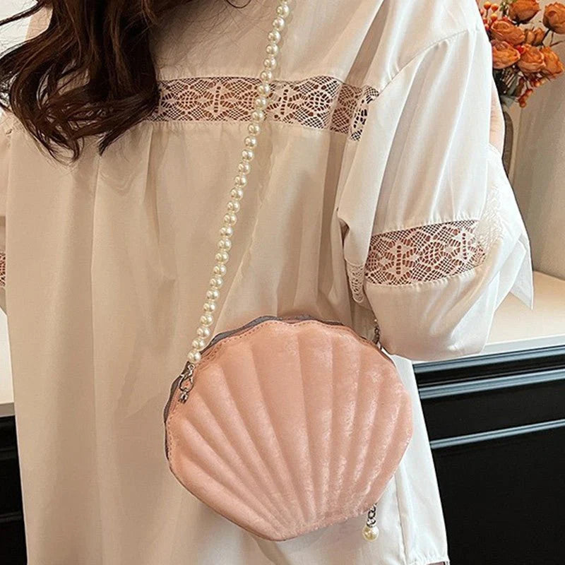 Shell Fashion Women's Shoulder Bag Trendy Crossbody   حقيبة كتف نسائية عصرية بشكل صدفة (كروس بودي أنيق)