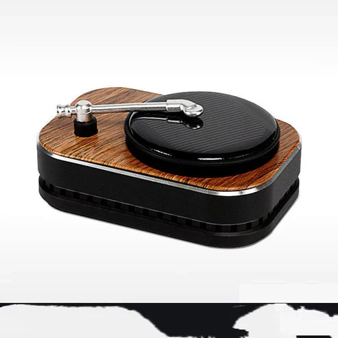 Solar Record Player Rotating Perfume Car Accessories Aromatherapy Decorationعطر سيارة على شكل مشغل أسطوانات دوار يعمل بالطاقة الشمسية، إكسسوار للسيارة مع وظيفة العلاج العطري وزينة داخلية