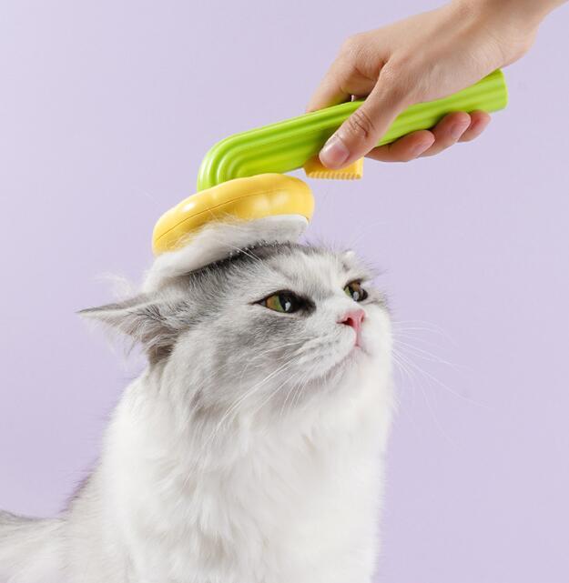 Sunflower Pet Cat And Dog General Cleaning Hair Massage Combفرشاة دوار الشمس لتنظيف وتدليك شعر القطط والكلاب