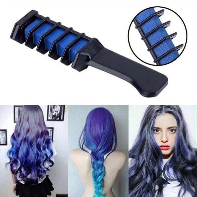 Temporary Mini Disposable Crayons Hair Color Dyeing Mascara Dye Chalk Box With Brushأقلام تلوين الشعر الصغيرة المؤقتة للاستعمال مرة واحدة – صبغة شعر مثل الماسكارا مع فرشاة وصبغة طباشير في علبة