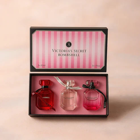 Victoria's Secret - Bombshell Mini Perfume Trio ©فيكتوريا سيكريت - مجموعة عطور بومبشيل المصغّرة
