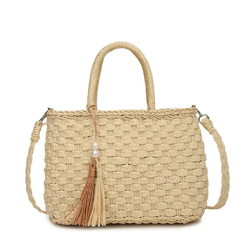 Women's Fashion Personality Hand-Carrying Woven Bag   حقيبة نسائية عصرية بشخصية مميزة محمولة يدويًا بتصميم منسوج