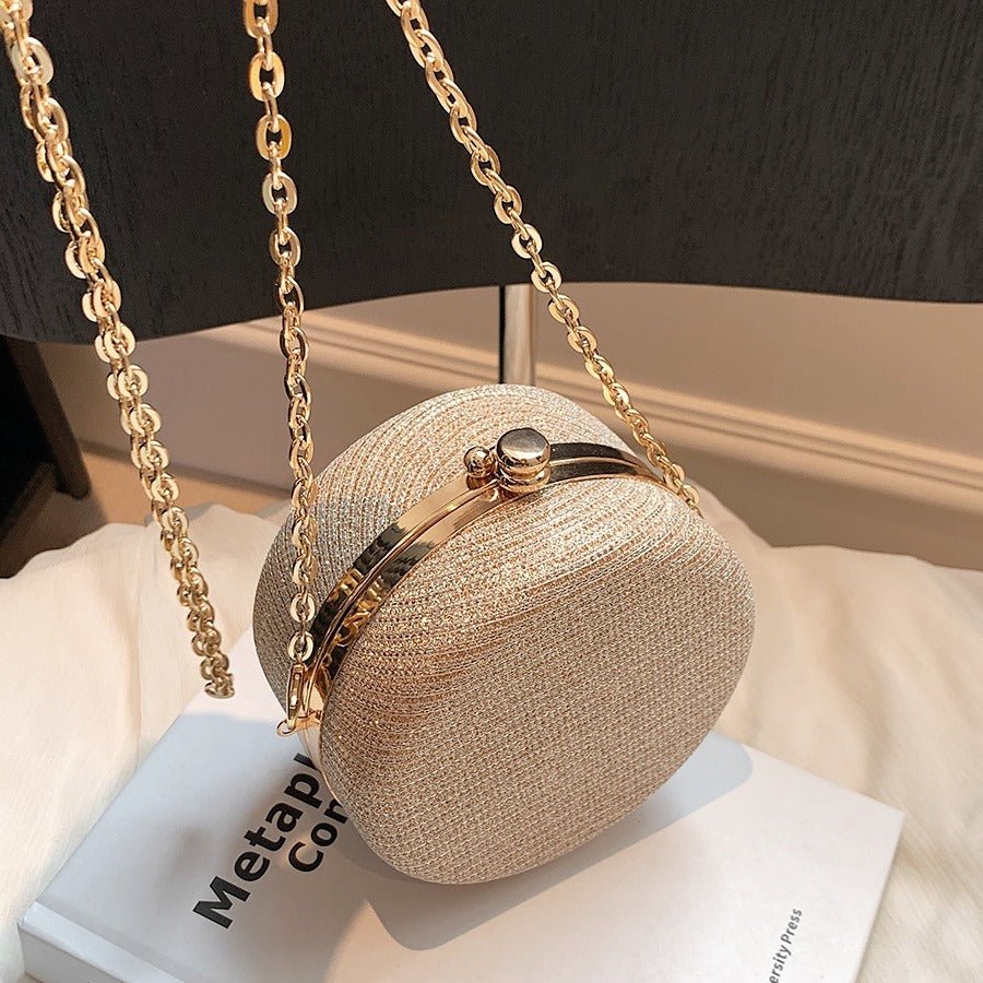 Women's Fashion Rhinestone-encrusted Chain Shoulder Messenger Bag  حقيبة كتف نسائية عصرية مزينة بحبات الراين (سلسلة كروس بودي)